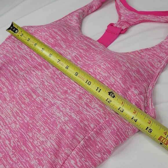 S ADIDAS Supernova pink white heathered tank top padded inserts racerback SMALL - Picture 2 of 11